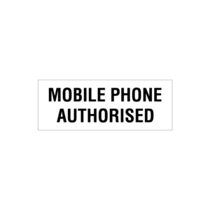 mobile phone authorised hard hat sticker