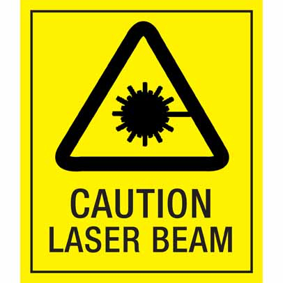 Warning Caution Laser Beam - 600 x 450 mm - Metal