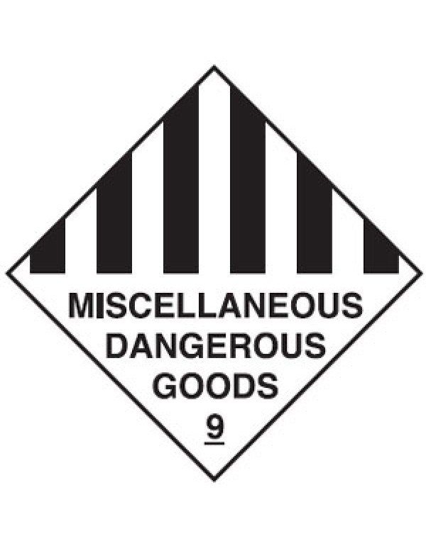 D.G.S. Misc. Dang. Goods 9 - Self Adh. 250/roll 100 x 100mm