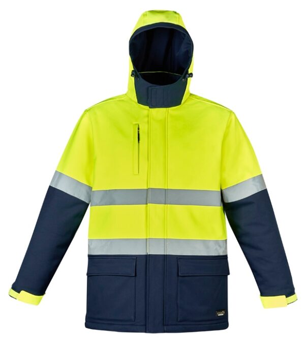 Syzmik Unisex Hi Vis Antarctic Softshell Taped Jacket - Yellow/Navy