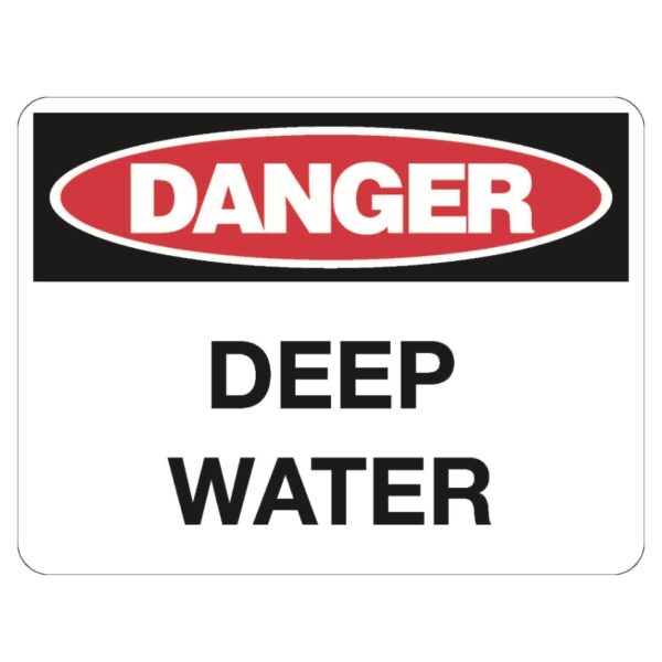Danger Deep Water Sign - Metal - 600 x 450