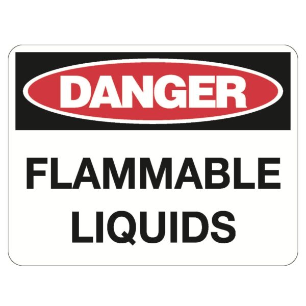 Danger Flammable Liquids Sign - Metal - 600 x 450