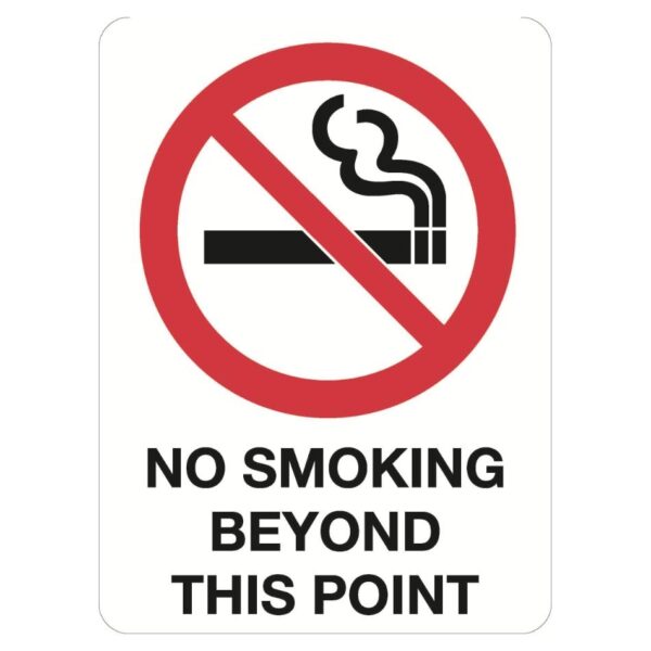 No Smoking Beyond This Point Sign - Metal - 600 x 450