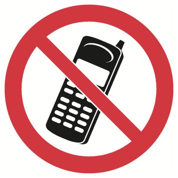 No Mobile Phone Picto Sign 450 x 300 Poly