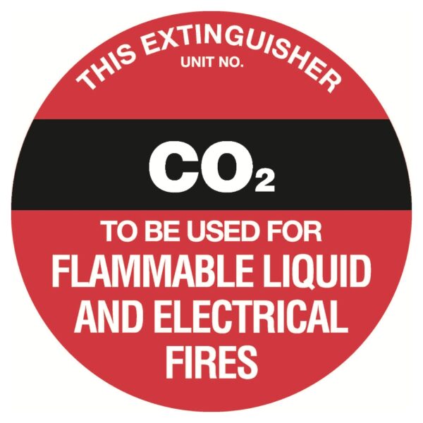 Fire Extinguisher Identification sign - CO2 Poly - 150 x 150