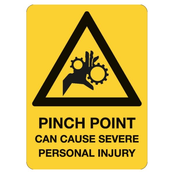 Pinch Point Can Cause Severe Personal Injury Sign - Self Adhesive - 300 x 225