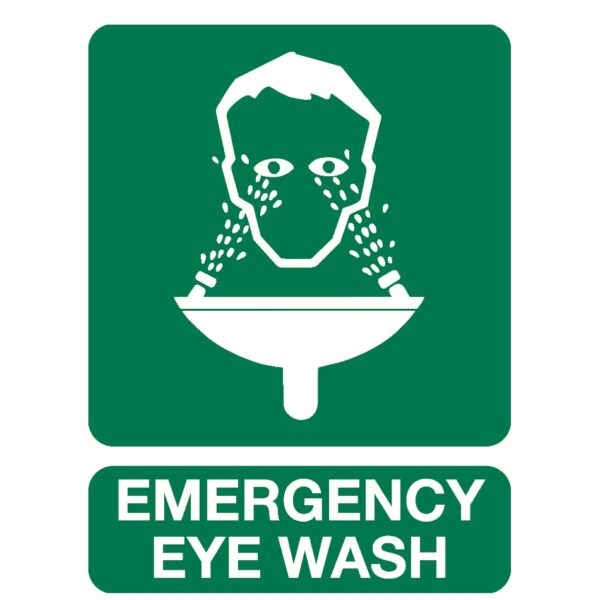 Emergency Eye Wash REFLECTIVE Metal 600 x 450