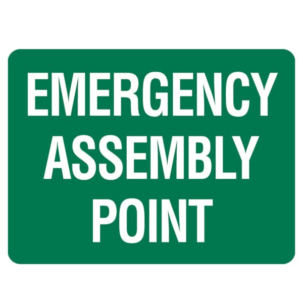 Emergency Assembly Point Sign - Metal - 600 x 450