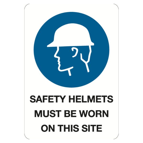 Safety Helmets Must Be Worn On This Site Sign - Poly - 600 x 450