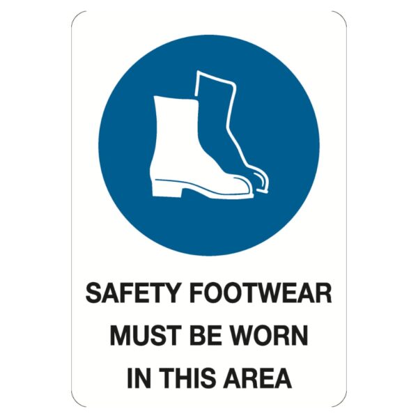 Safety Footwear Must be Worn Sign 450 x 300 Poly