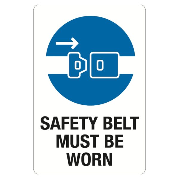 Safety Belt Must Be Worn - Safety Sticker - 90 x 50