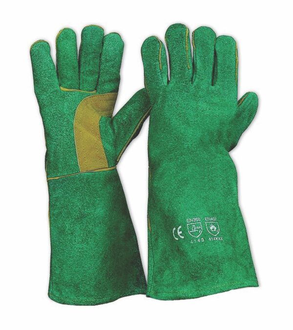 Green & Gold Welders Gloves