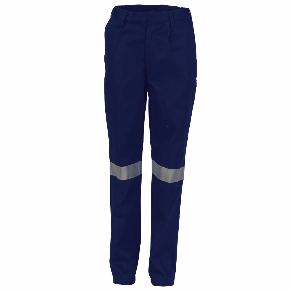 Dnc Workwear Women's Cotton Drill Cargo Pants With 3m Reflective Tape - 3323