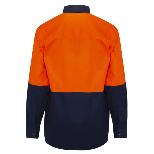 Spartan - Heavyweight Cotton Hi Vis Shirt - Orange/Navy