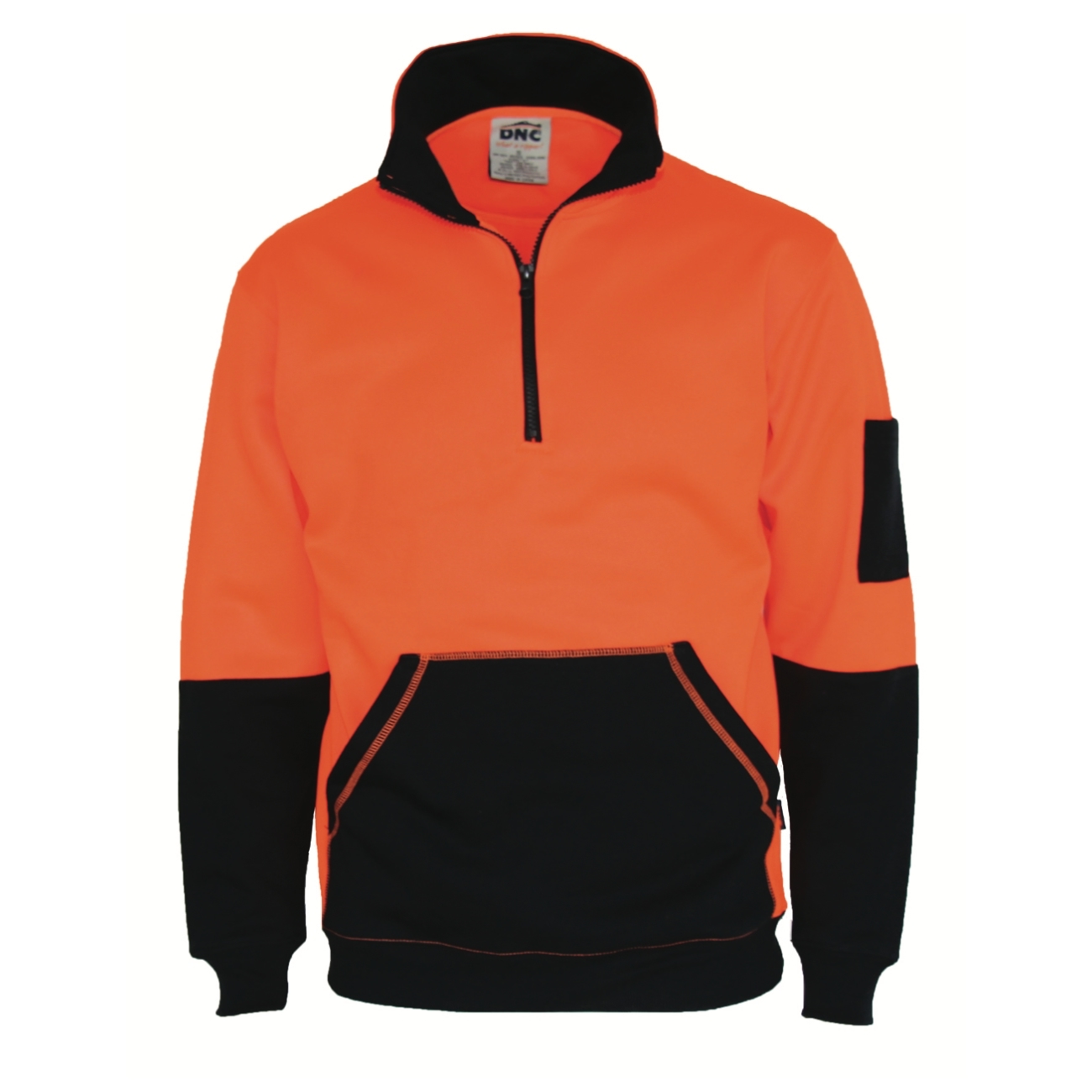 Dnc Workwear Hi-vis Segment Taped 1/2 Zip Fleecy Windcheater - 3529 main image 1