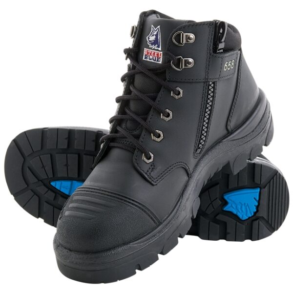 Steel Blue - Parkes Zip Scuff Cap Boots 312658 - Black