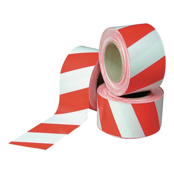 Barrier Tape - 75mm Red & White - 500m Roll