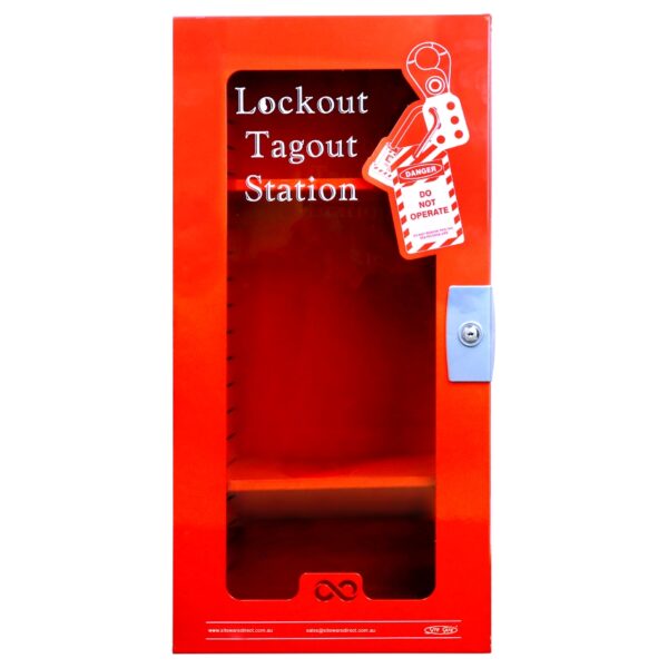 Lockout Tagout Station With Clear Fascia - Red