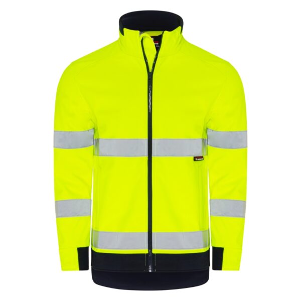 Spartan - Taped Water Resistant Hi Vis Soft Shell Jacket - Yellow/Navy