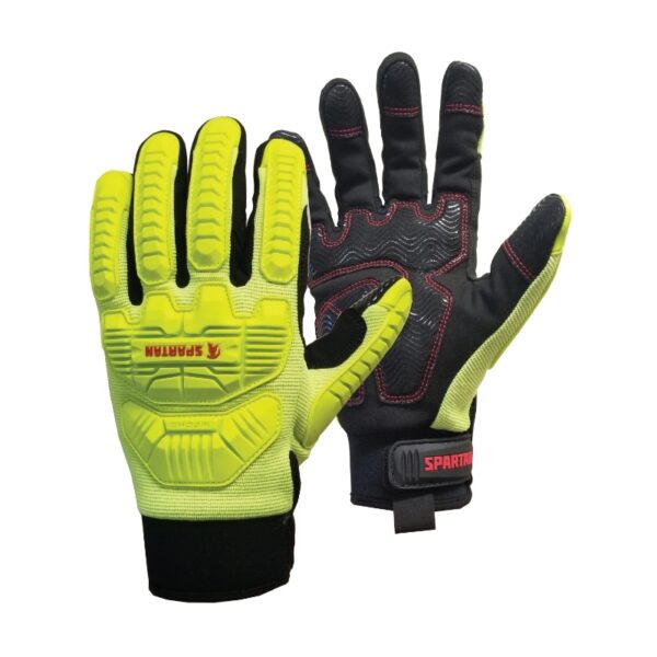 Spartan - Hi Vis Cut 5 Anti-Vibration Impact Mechanics Gloves
