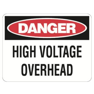 Danger High Voltage Overhead Sign - Poly - 600 x 450