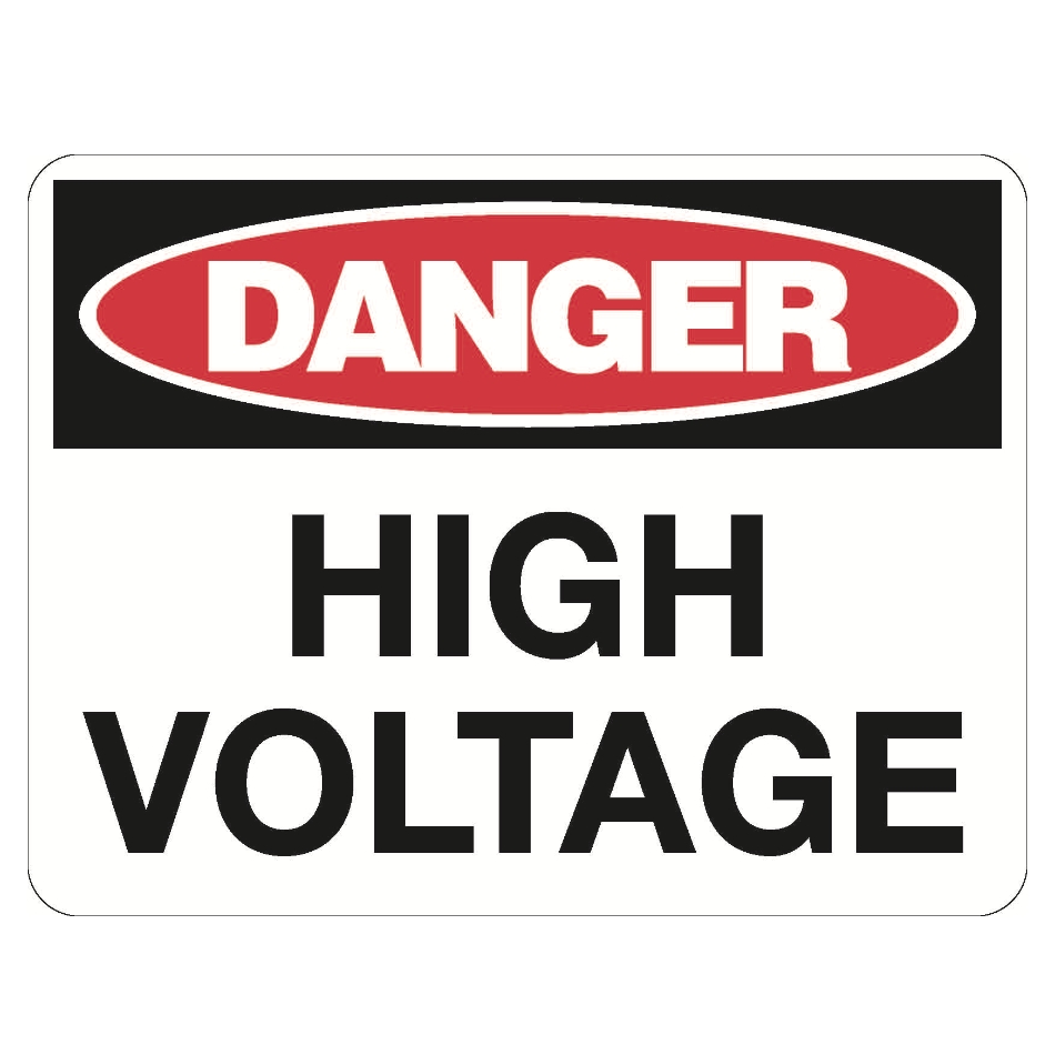Danger High Voltage Sign - Metal - 600 x 450