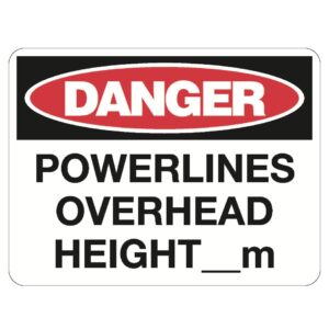 Danger Powerlines Overhead Height -M - Poly - 600 x 450