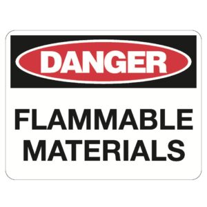 Danger Flammable Materials Sign - Metal - 600 x 450