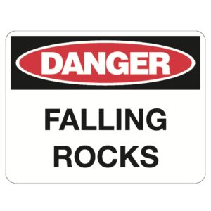 Danger Falling Rocks Sign - Poly - 600 x 450