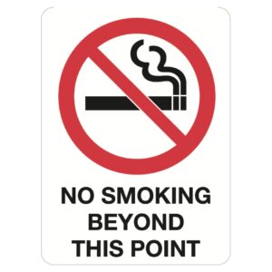 No Smoking Beyond This Point Sign - Self Adhesive - 300 x 225