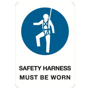Safety Harness Must Be Worn Sign - Poly - 600 x 450