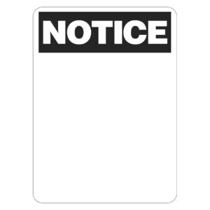 Notice Blank Sign - Metal - 600 x 450