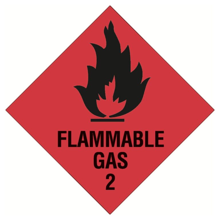 D.G.S. Flammable Gas 2 - Sign - Self Adhesive - 250/roll 100 x 100 ...