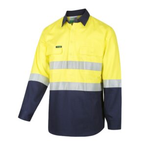 Workit - Taped Dual Weight Closed Front Welders Shirt - Yellow/Navy