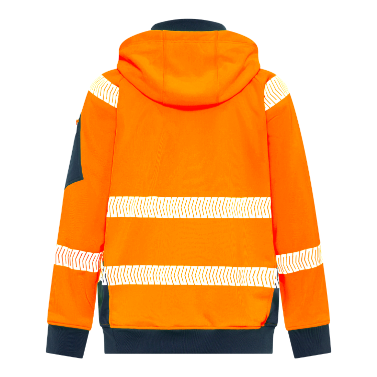 Spartan - Jumper - 1/4 Zip Taped Brushed Fleece Hoodie - Orange/Navy Spartan - Jumper - 1/4 Zip Taped Brushed Fleece Hoodie - Orange/Navy - Image 2